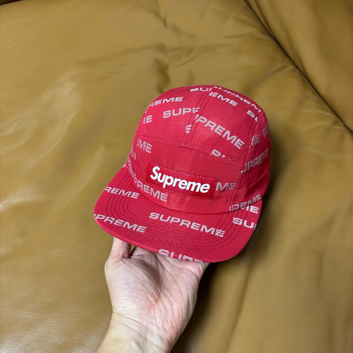 Supreme 슈프림 레드 캠프캡 모자 (Jacquard Red) 상품이미지2