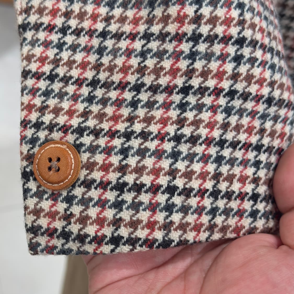 일본 테일러드 RAIKA STYLE 울 건클럽 하운드투스 체크 자켓 상품이미지7