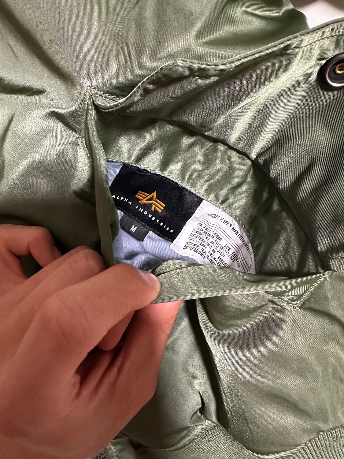 알파인더스트리 ma-1 카키  상품이미지3