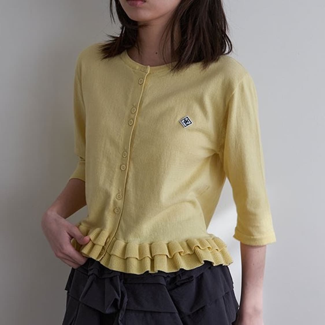 (구해요)노컨텐츠 Frill Knit cardigan _ 노랑 상품이미지1