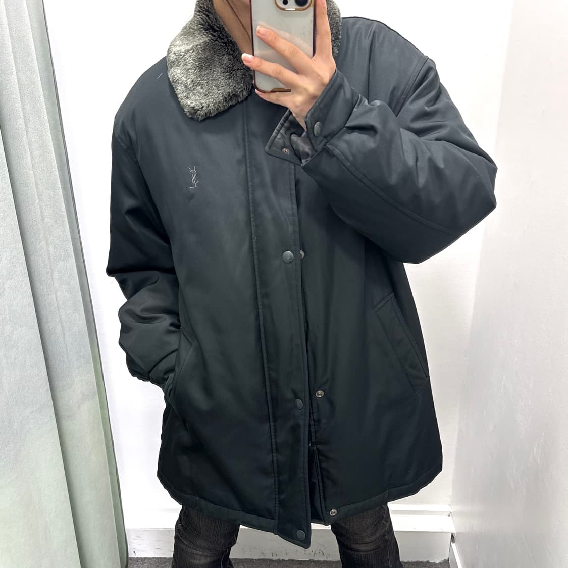 입생로랑 그린 덕다운 패딩 점퍼 상품이미지2