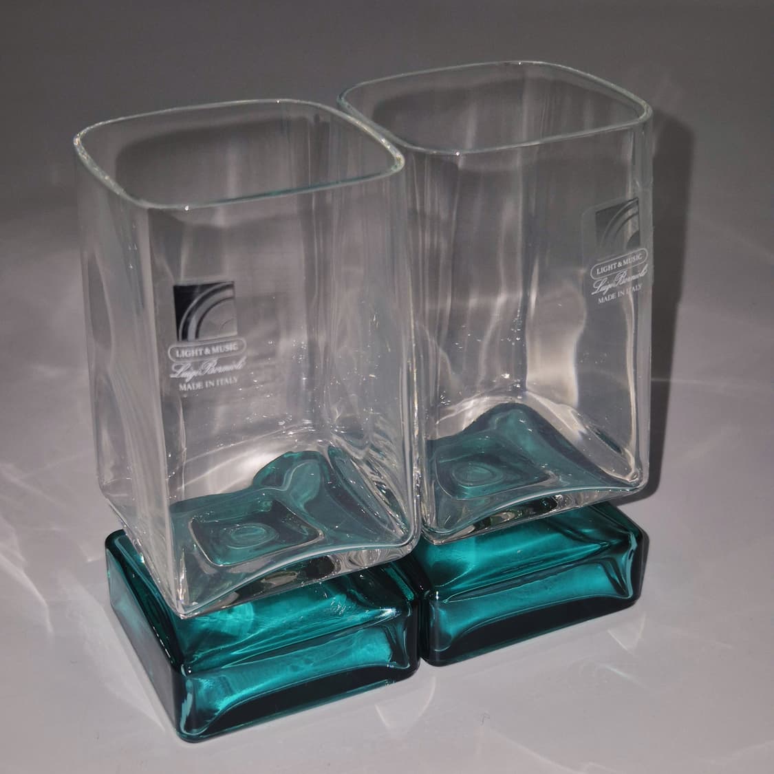 90s 이탈리아 루이지 에메랄드 스퀘어 잔 1p 상품이미지7