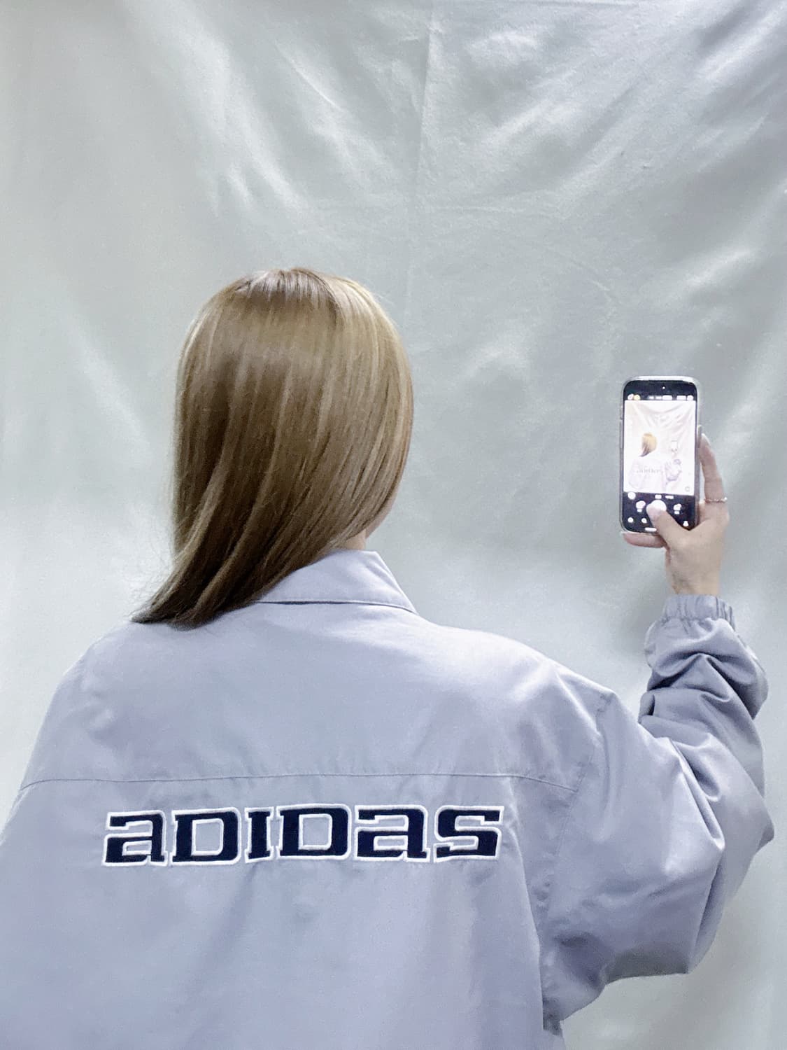 아디다스 90‘s 그레이 빅로고 코치자켓  상품이미지4