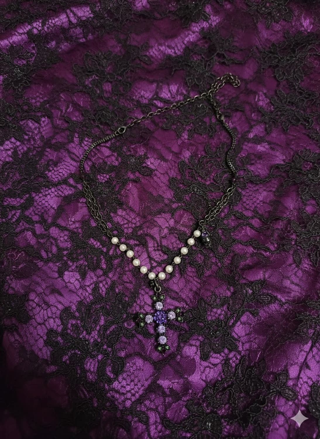 🌹💀안나수이 십자가 장미포인트 목걸이🌹💀 상품이미지1