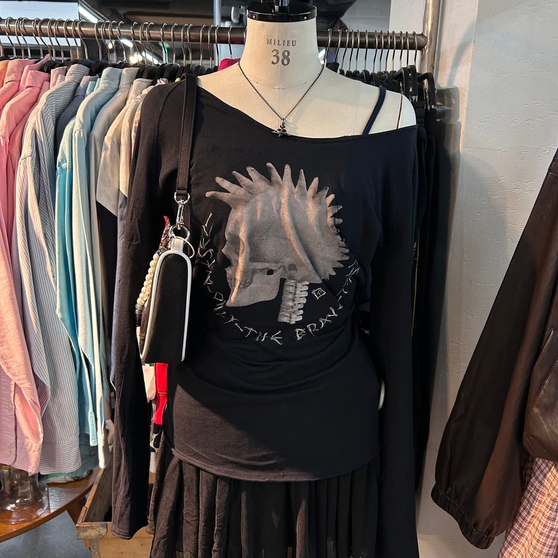 Diesel y2k Mohican Skull T-Shirts 상품이미지2