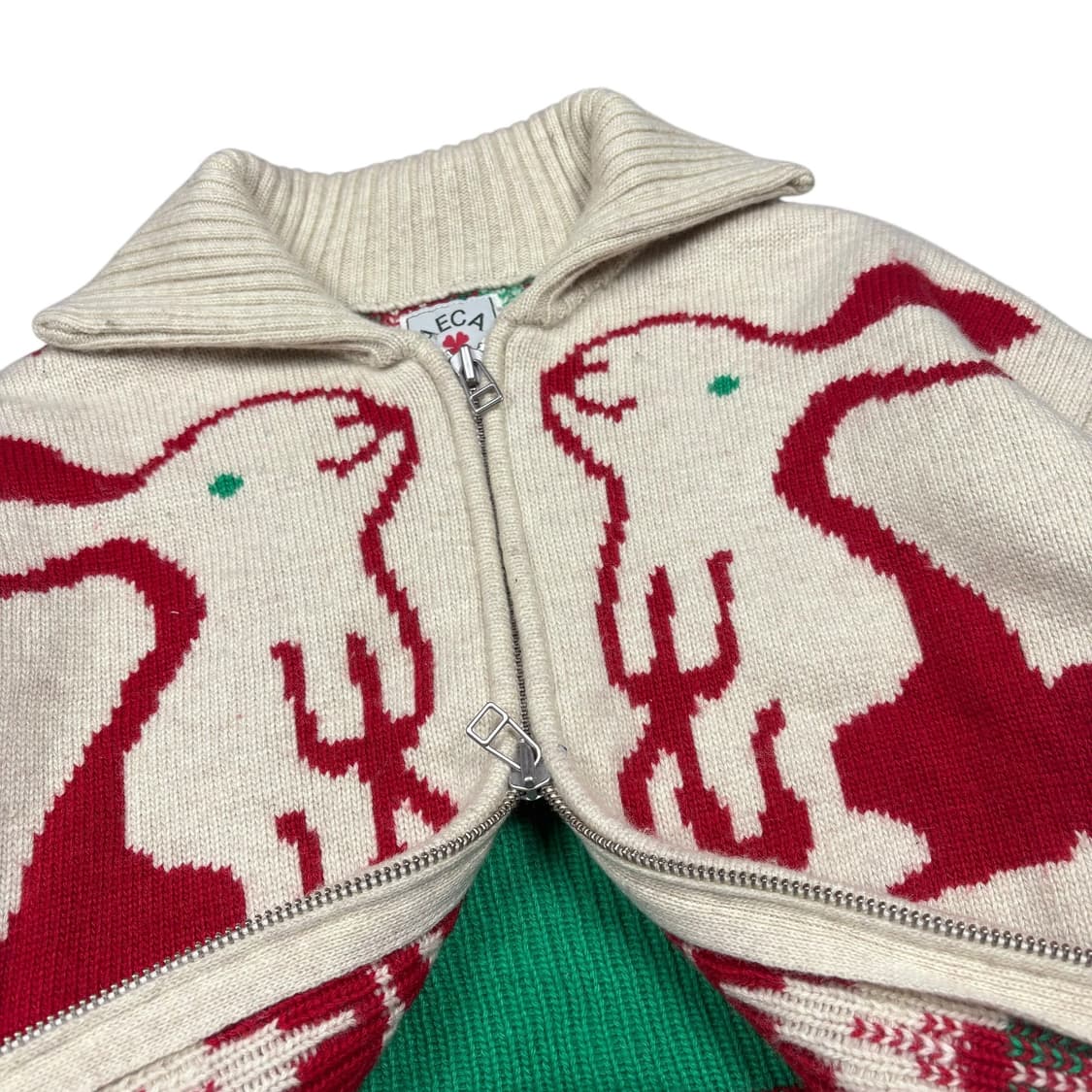 에이카 화이트 아이보리컬로 코위찬 니트 집업 상품이미지2