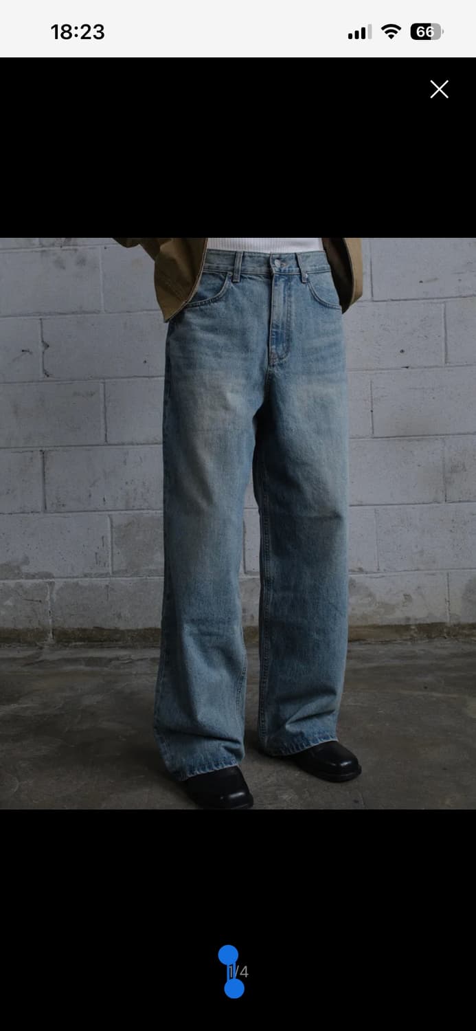 LOOSED WIDE DENIM PANTS (WASHED BLUE) 상품이미지1