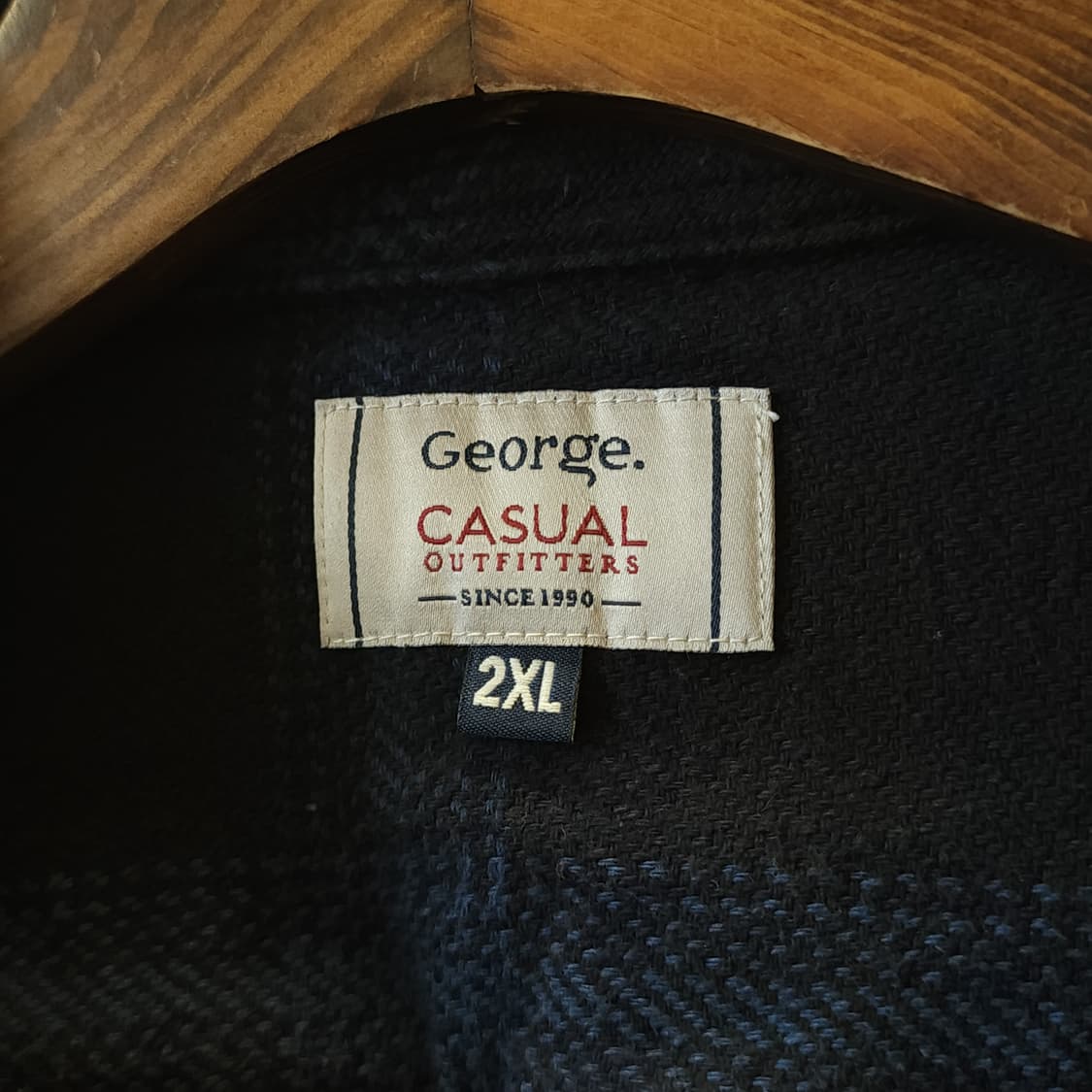 90s 아메리칸 빈티지 체크셔츠 헤비 플란넬 워크셔츠 다크 블루 2xl 상품이미지5