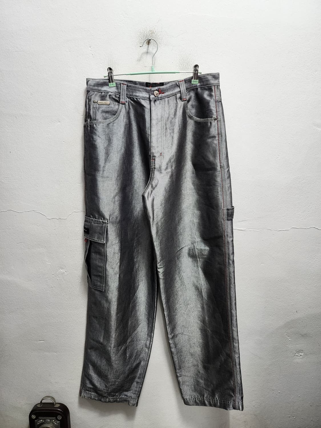 쟈니블레이즈 실버 카고 와이드 팬츠 상품이미지1