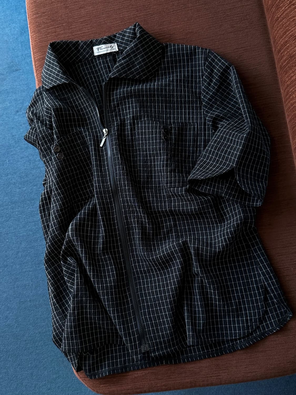 Light fabric natural check shirt jacket 상품이미지1