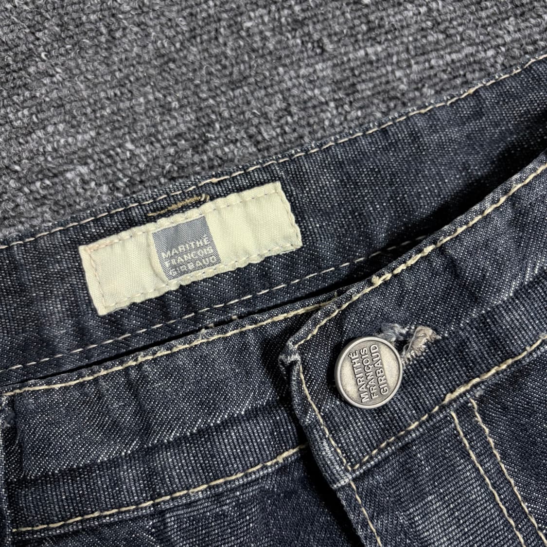 마리떼프랑소와저버 90s 스트라이프 투톤 올드스쿨 와이드 데님 팬츠 상품이미지3