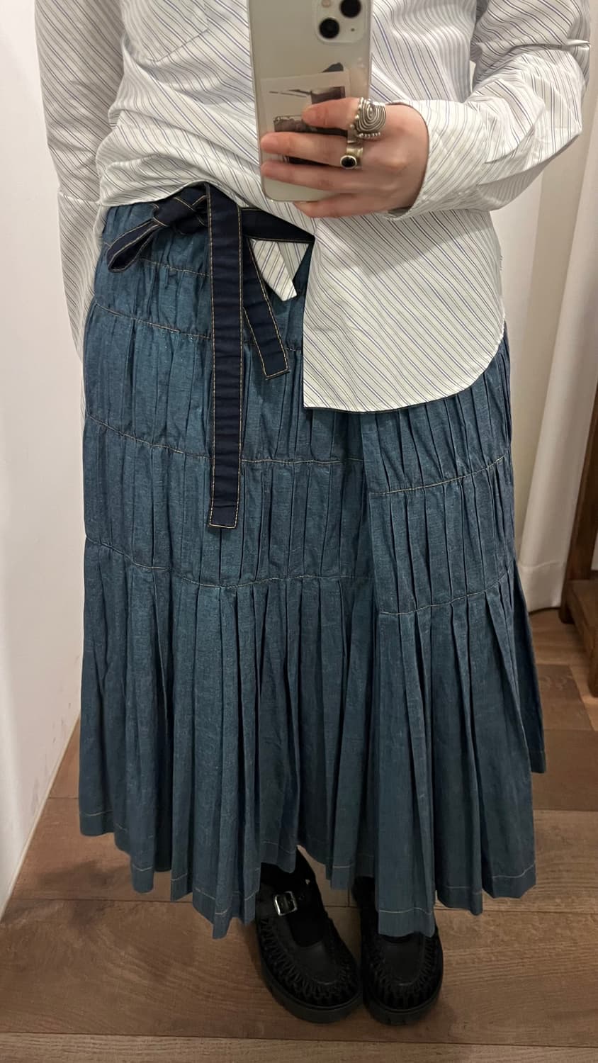 Pleats Wrap Ribbon Skirt 상품이미지4