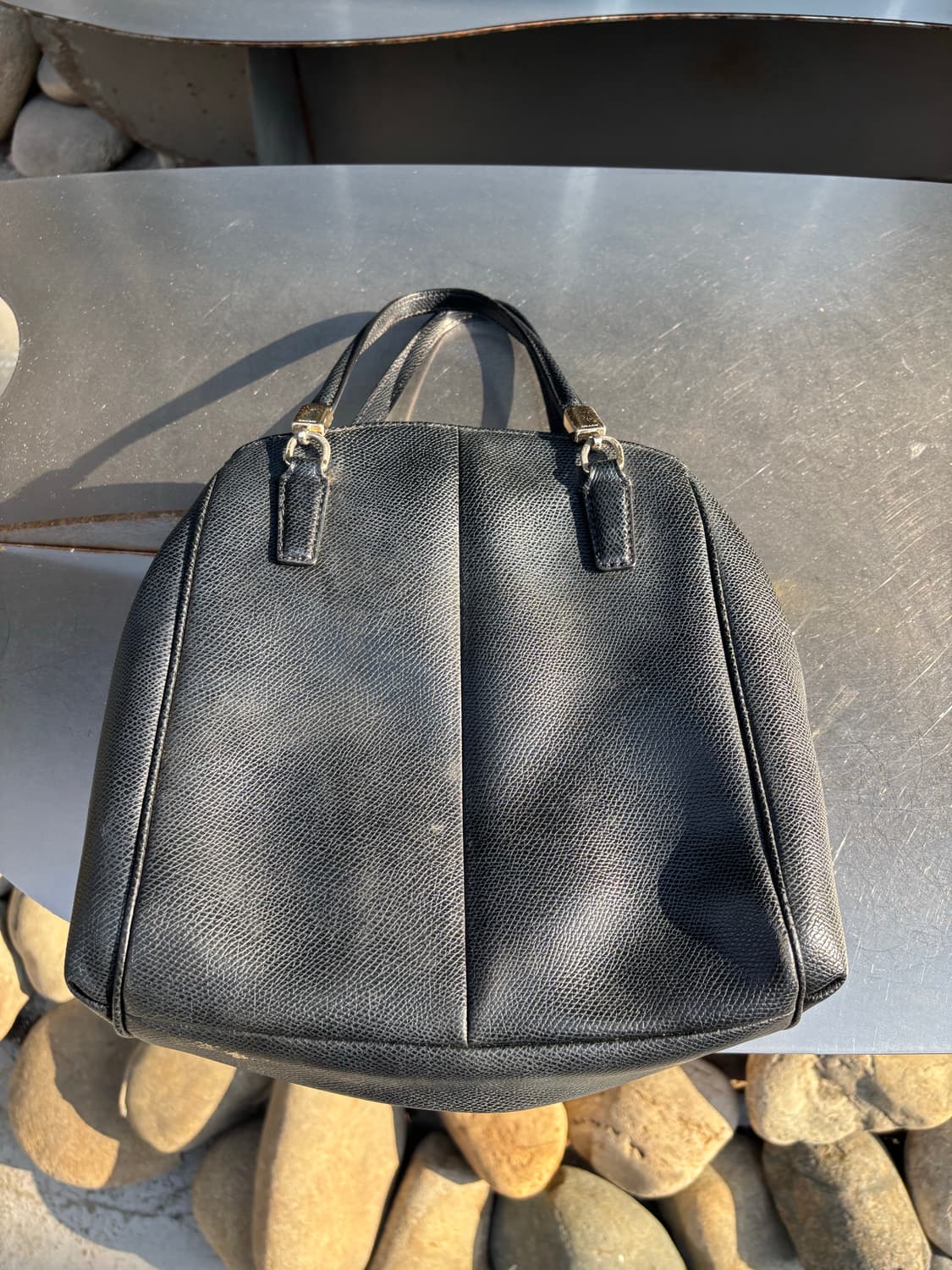 Coach 클래식 블랙 레더 토트백  상품이미지4