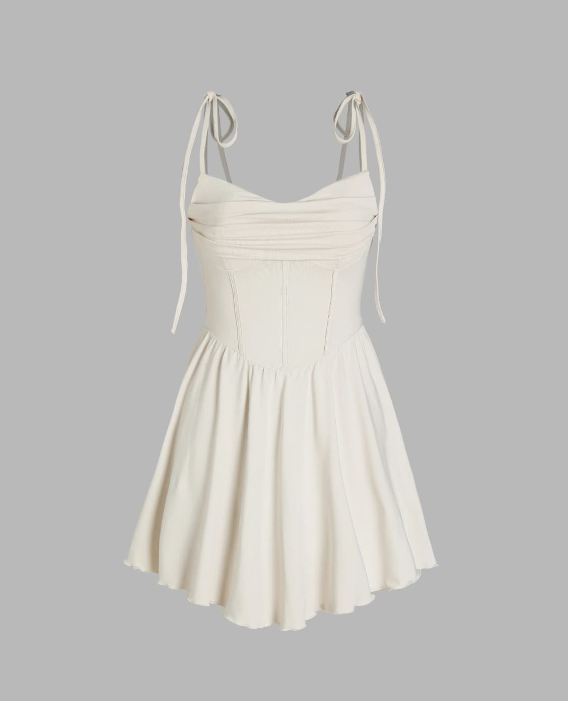 아이보리 코르셋 미니 원피스 상품이미지1