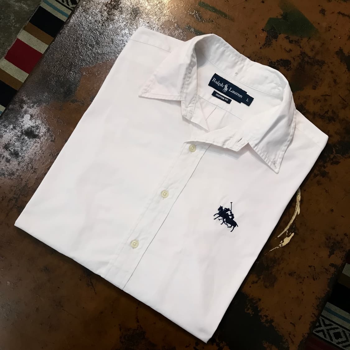 폴로랄프로렌 핑크톤 화이트 더블포니 코튼 셔츠 남성 105 사이즈 상품이미지1