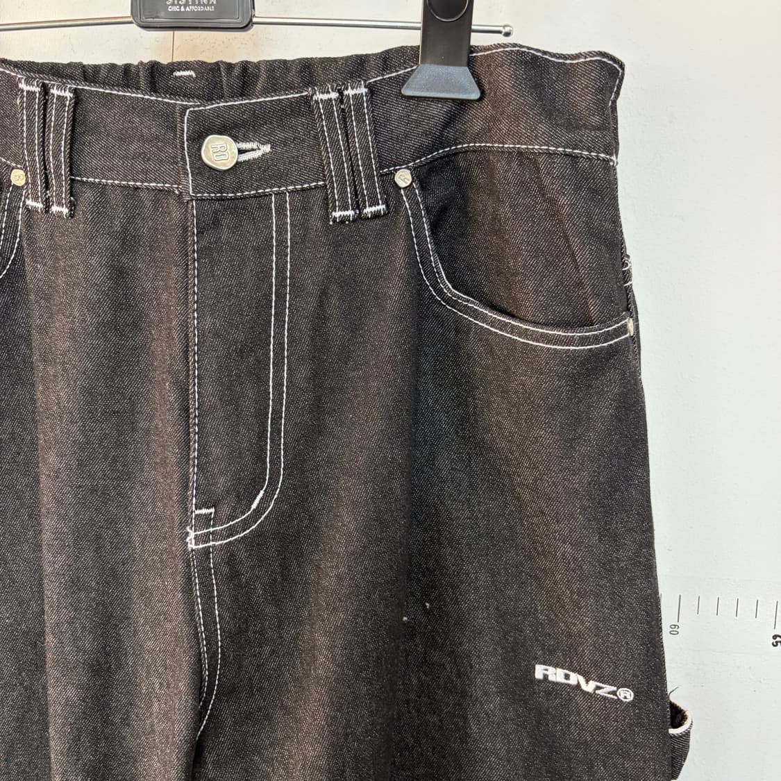 RDVZ 카고 데님 팬츠 블랙 상품이미지2