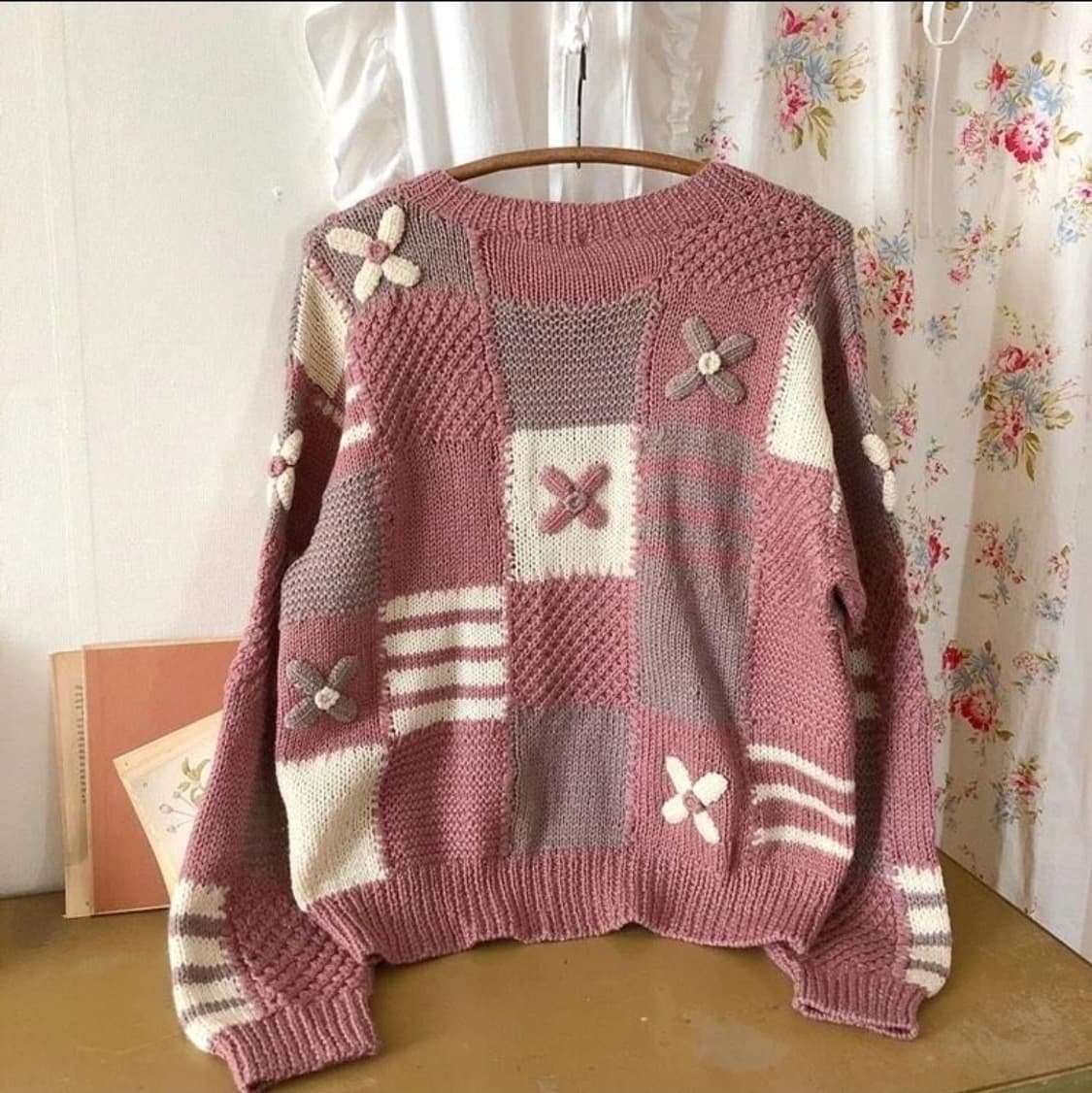 빈티지 패치 니트가디건 상품이미지3