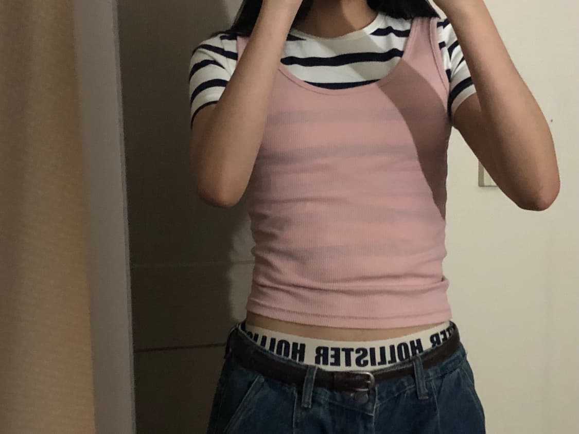 기본 슬리브리스 나시 핑크 상품이미지1