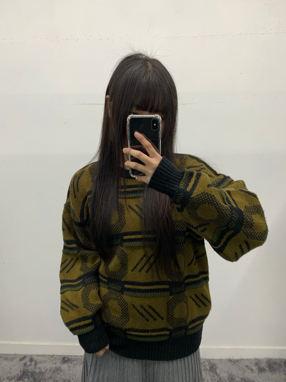 올리브 패턴 니트 상품이미지2