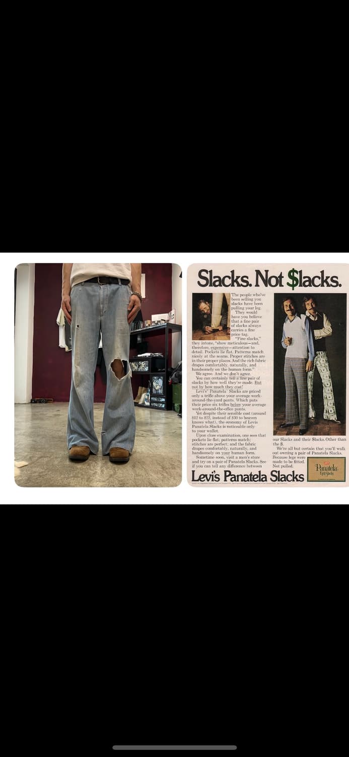 70s Levis 더티 와이드 플레어핏 데님 팬츠 상품이미지1