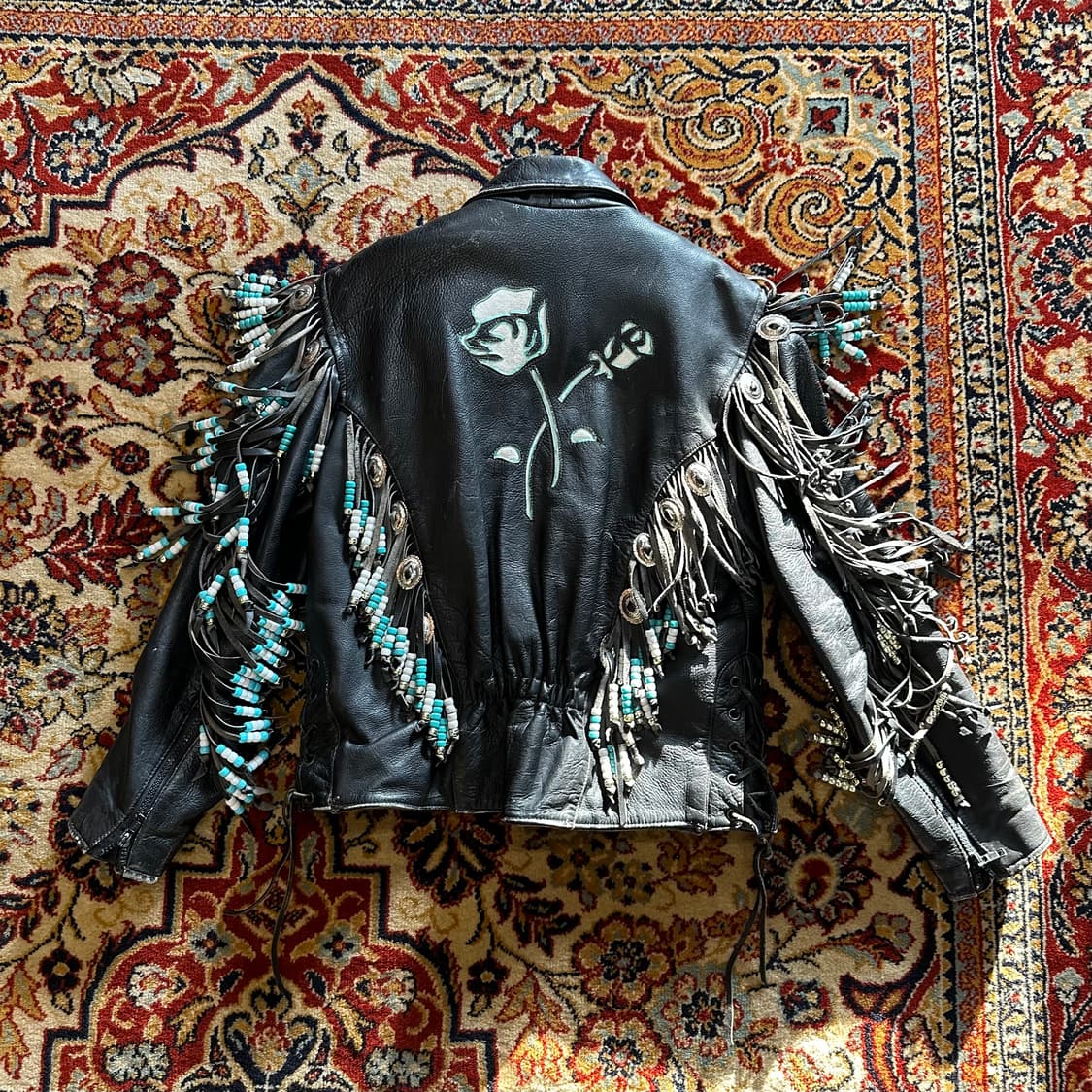 Route 66 '사우스웨스트 로즈' 비즈 프린지 라이더 자켓 (36) 상품이미지6