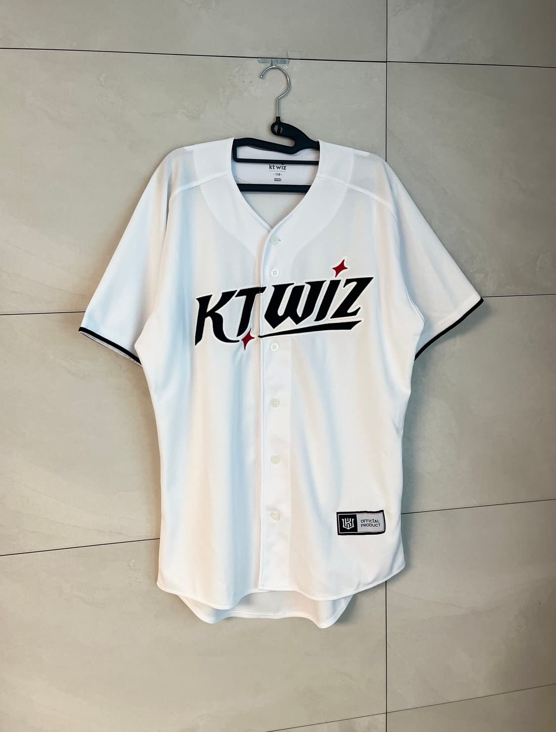 [2XL/110]2025 KT 위즈 홈 노마킹 야구 유니폼 화이트 상품이미지2