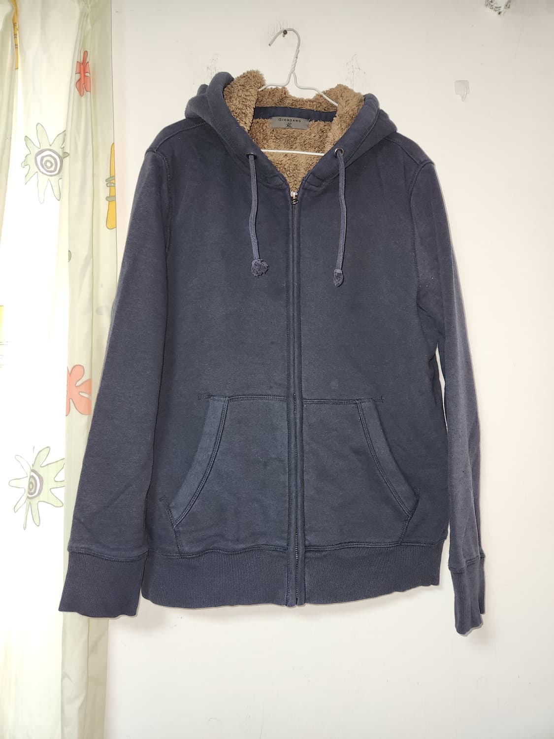 지오다노  털안감 네이비 후드 집업 XL 상품이미지1