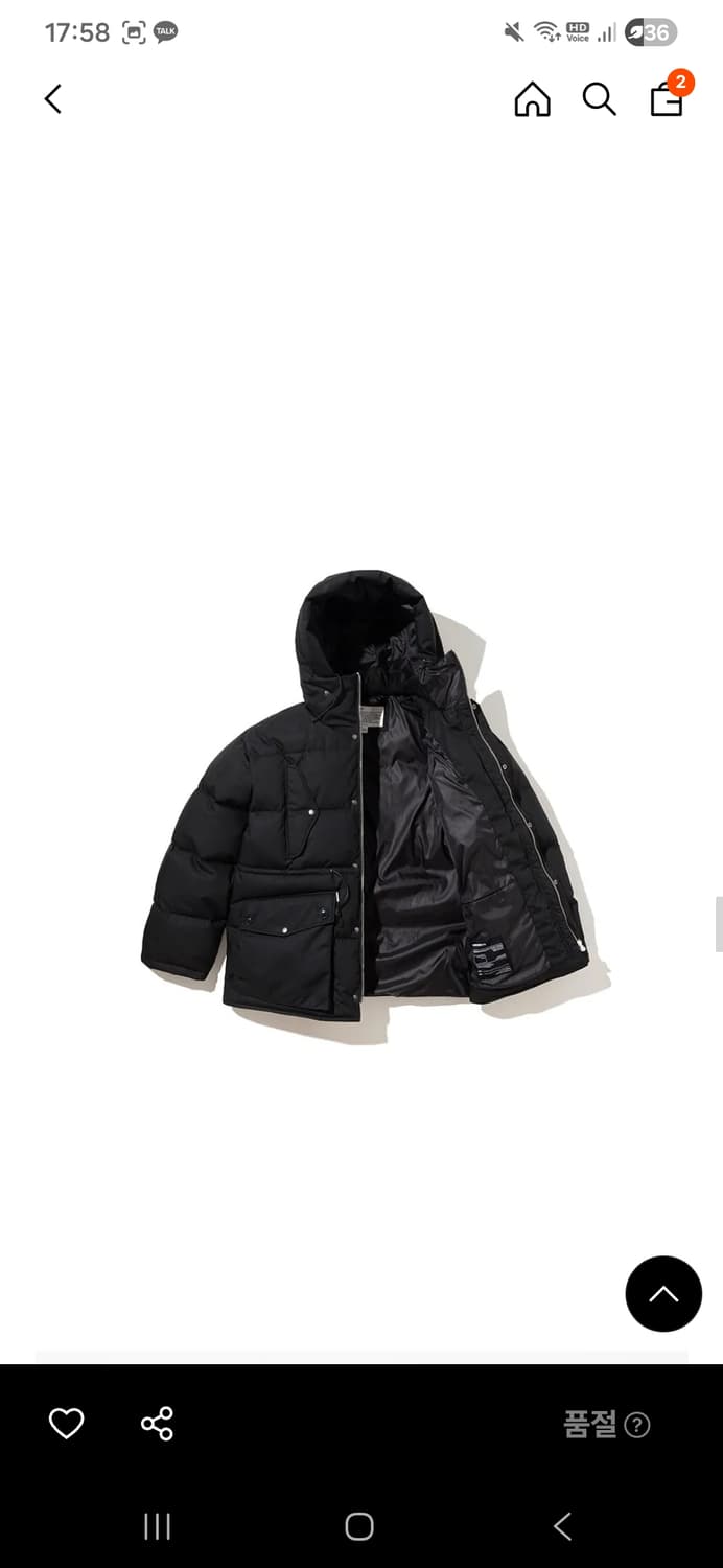 유니폼브릿지 21fw shelter down parka black 상품이미지3