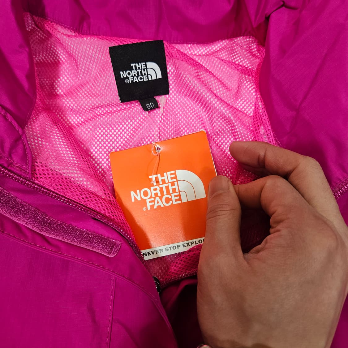  (새상품) 노스페이스 핑크 하프 바람막이 상품이미지4