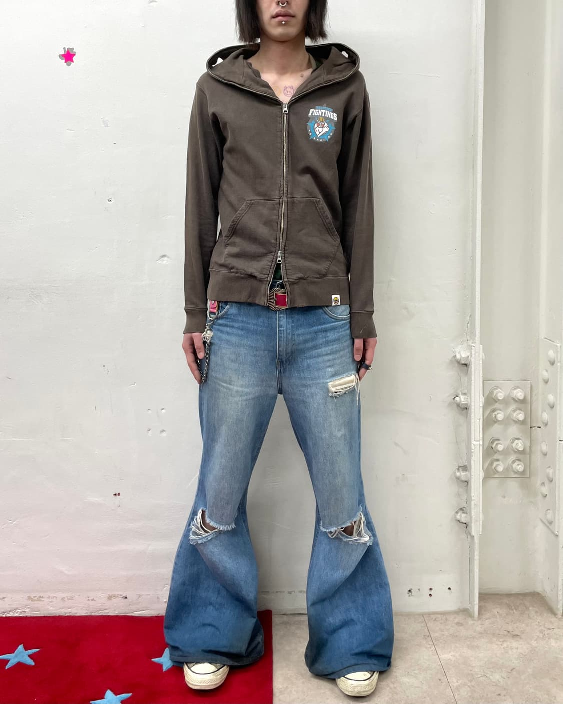 Champion Earphones Red Brown Hooded Zip 상품이미지5