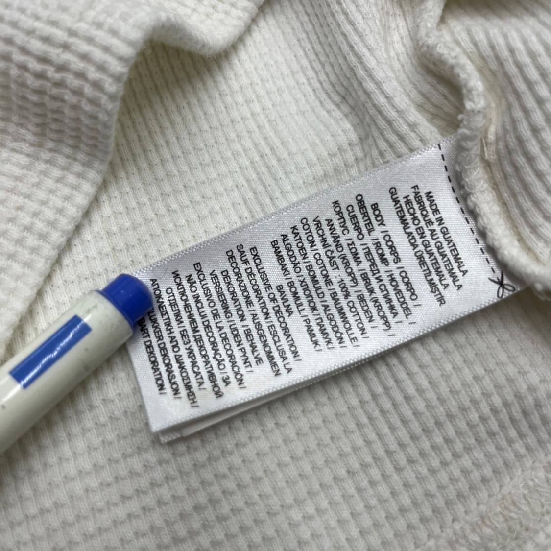 폴로 랄프로렌 네이비포니 화이트 와플 롱슬리브 L 상품이미지5