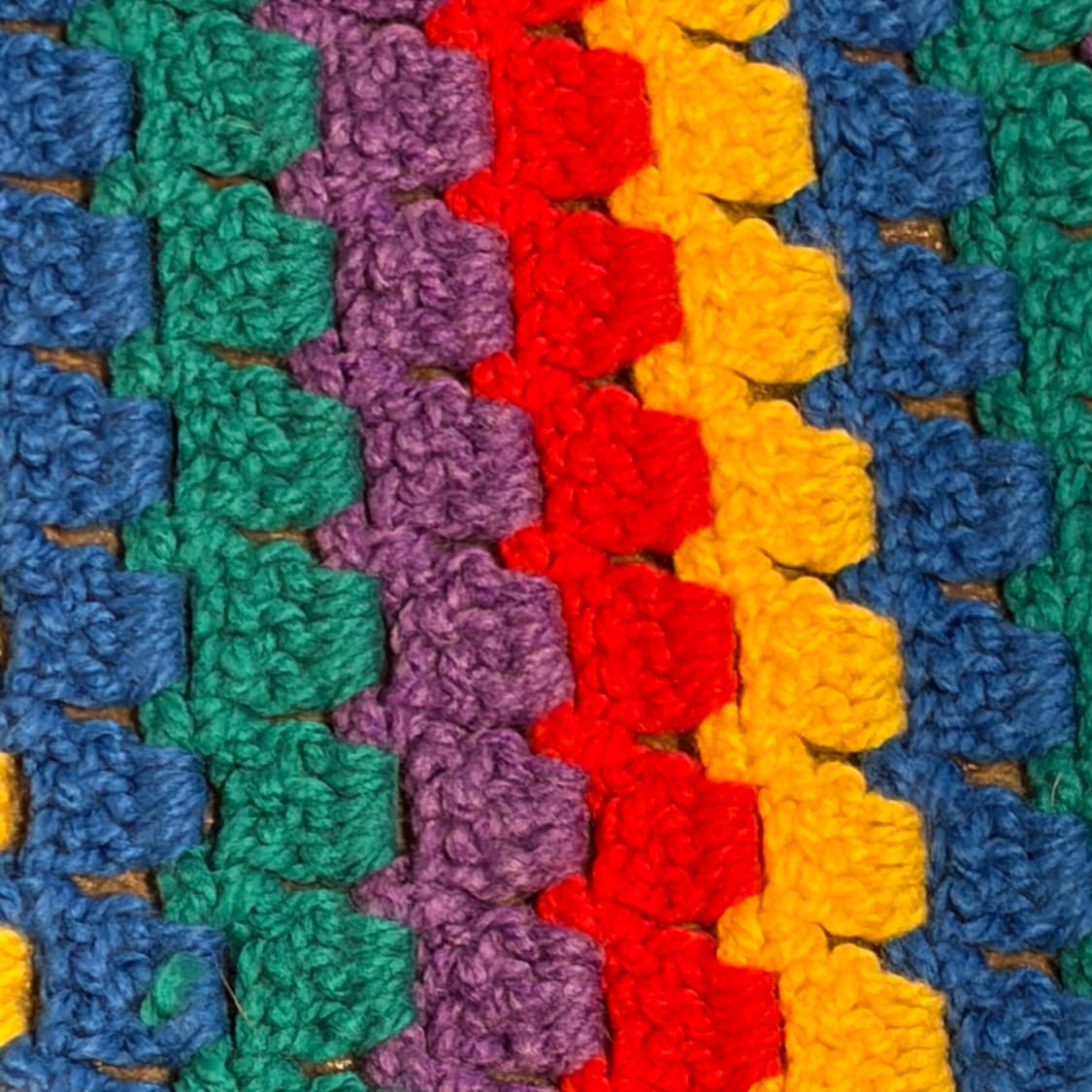 90s USA 멀티 니트 카페트 러그 매트 담요 상품이미지4