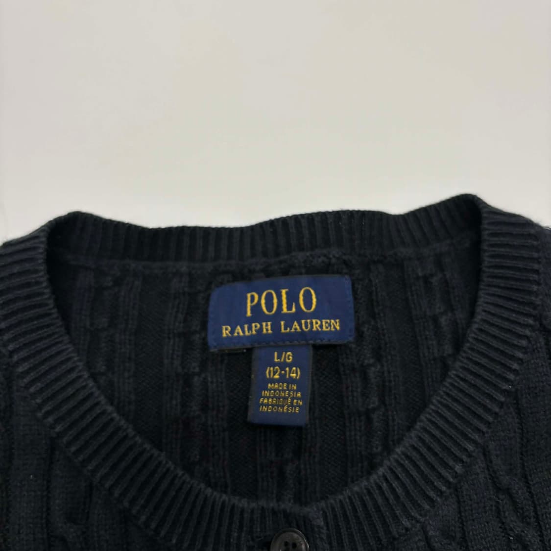 폴로 랄프로렌 블랙 케이블 니트 가디건(L) 상품이미지4