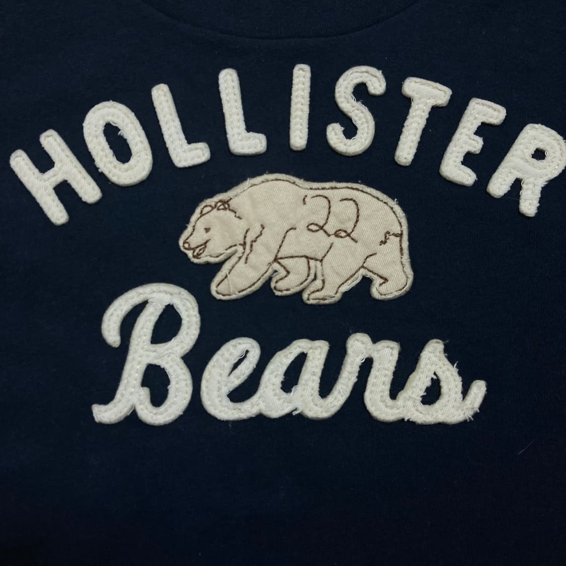 홀리스터 y2k 스펠아웃 빅로고 네이비 반팔티 상품이미지2