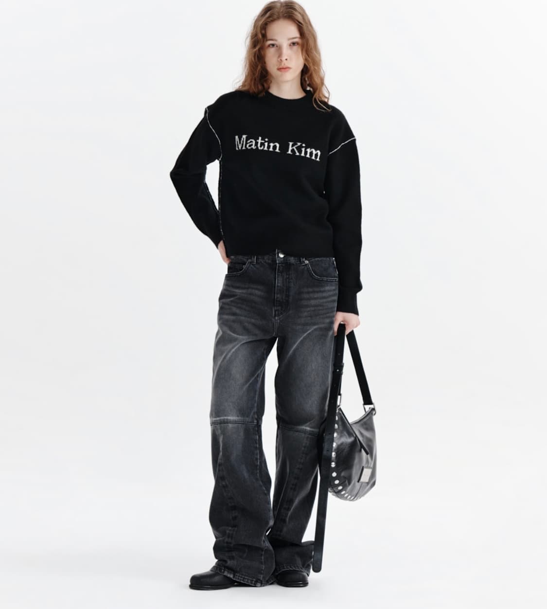 SIDE WASHED DENIM PANTS IN BLACK 상품이미지3