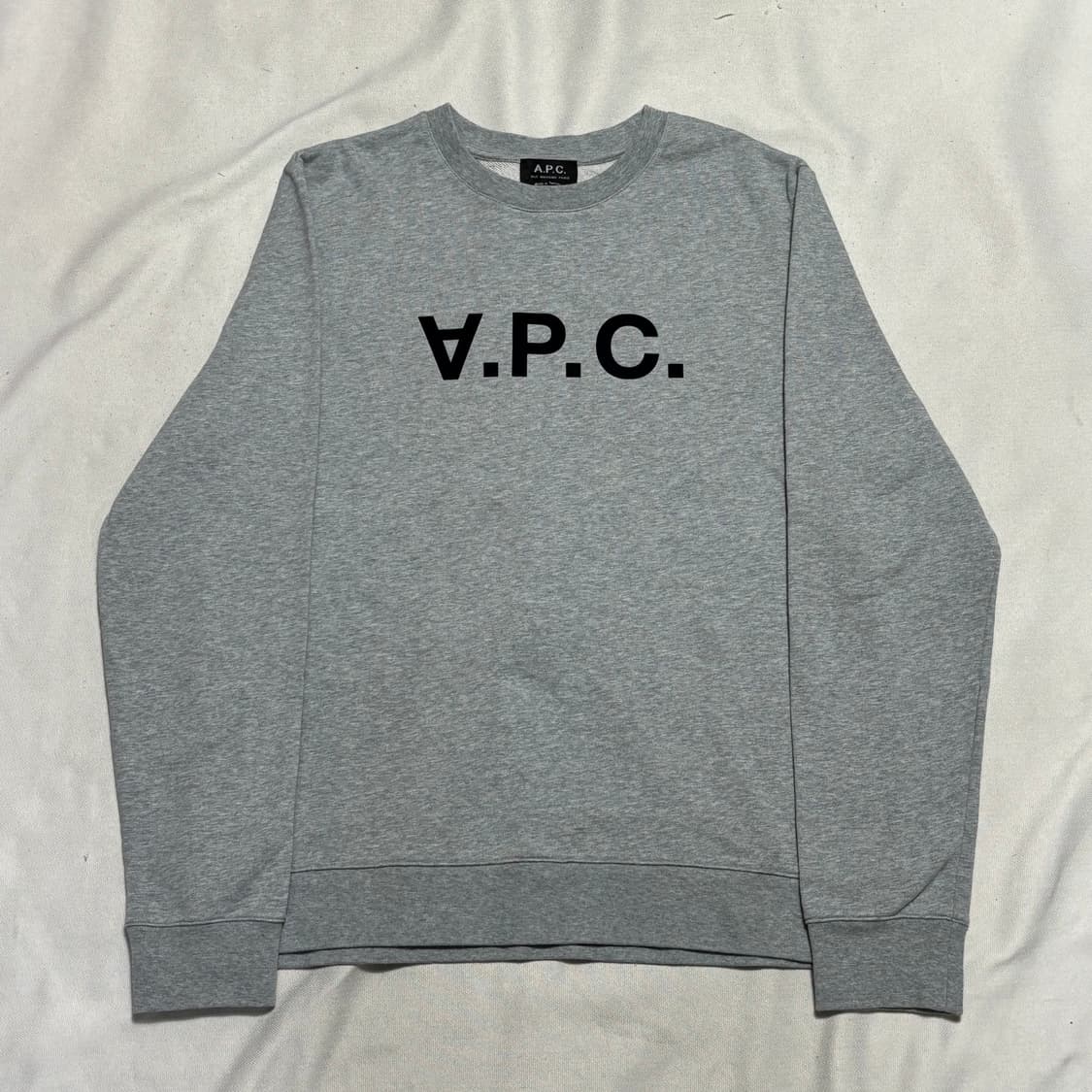XL 아페쎄 APC 로고 그레이 맨투맨 상품이미지2