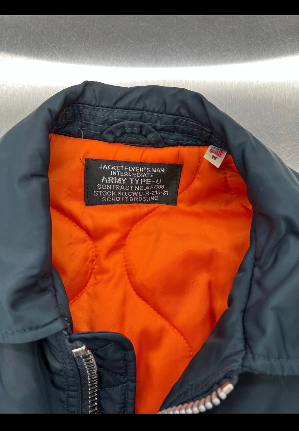 Schott NYC CWU-R 플라이트 점퍼 네이비 S 상품이미지7