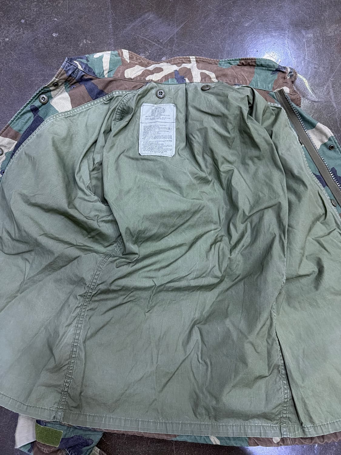 오리지널 M65 우드랜드 밀리터리 카모 필드자켓 야상 S 레귤러 상품이미지7