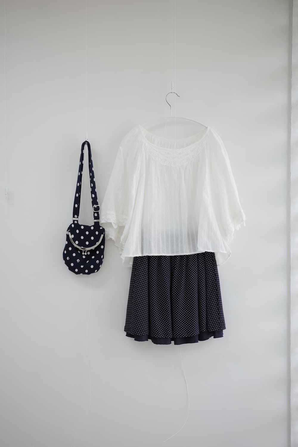 Cute navy banding dot skirt 상품이미지5
