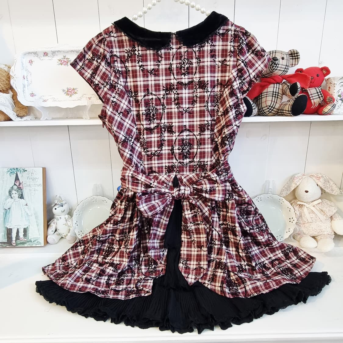 체리베리 체크 레이스 원피스 상품이미지5