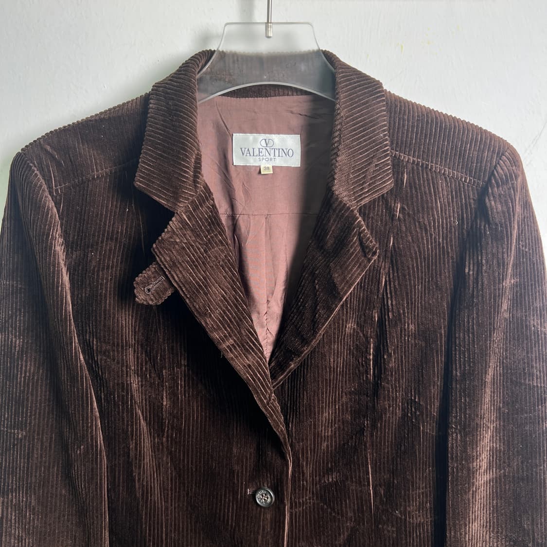 발렌티노 브라운 코듀로이 싱글 블레이저 38 상품이미지4