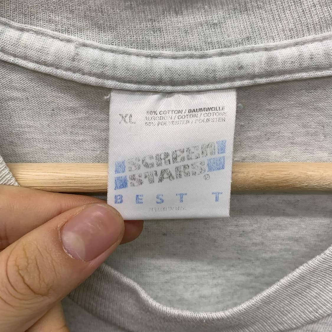 스트린스타 90s 라이트그레이 옥스포드 프린팅 티셔츠  상품이미지5