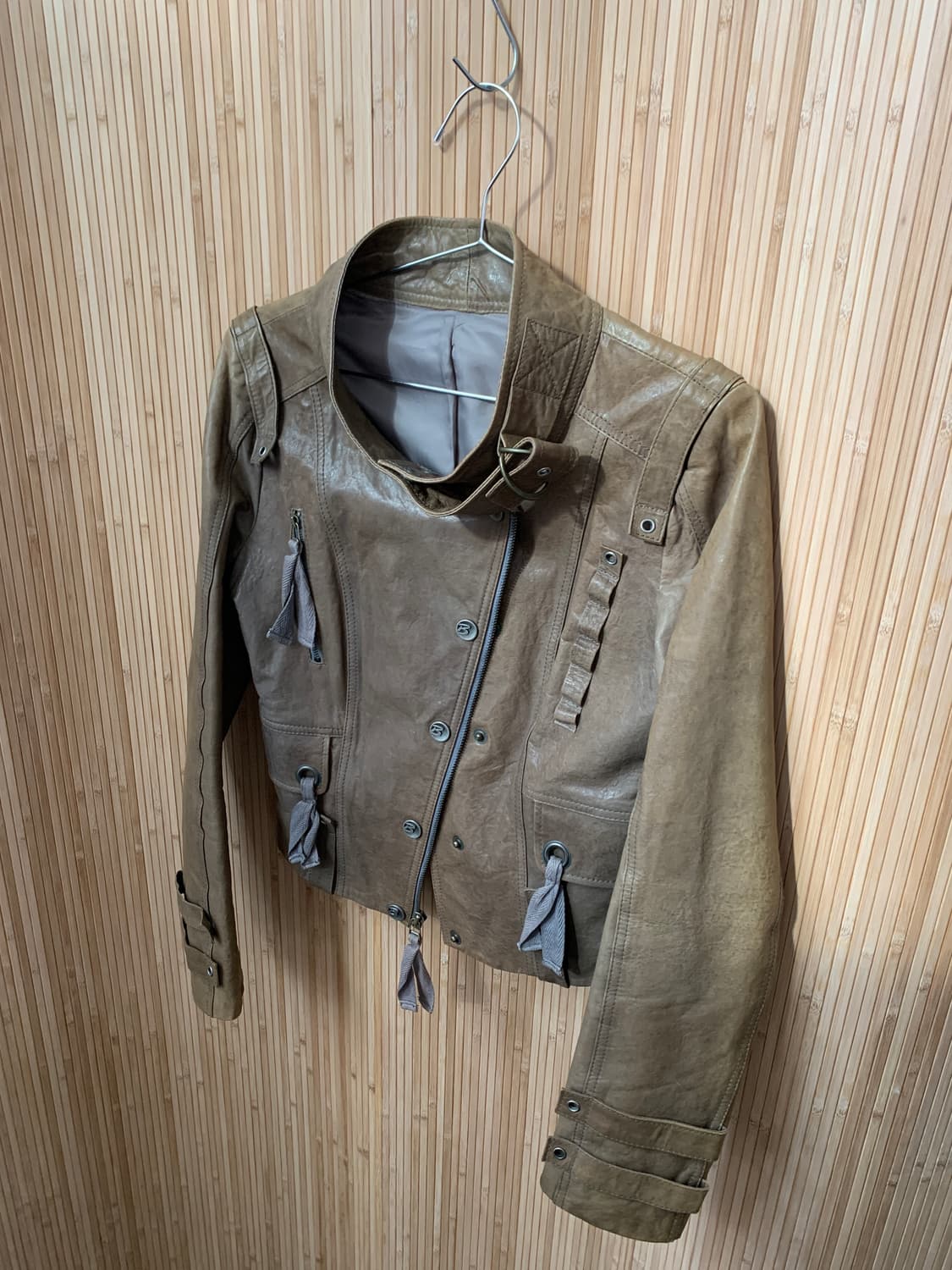 (빈티지) 브라운 램스킨 레더 자켓 상품이미지1