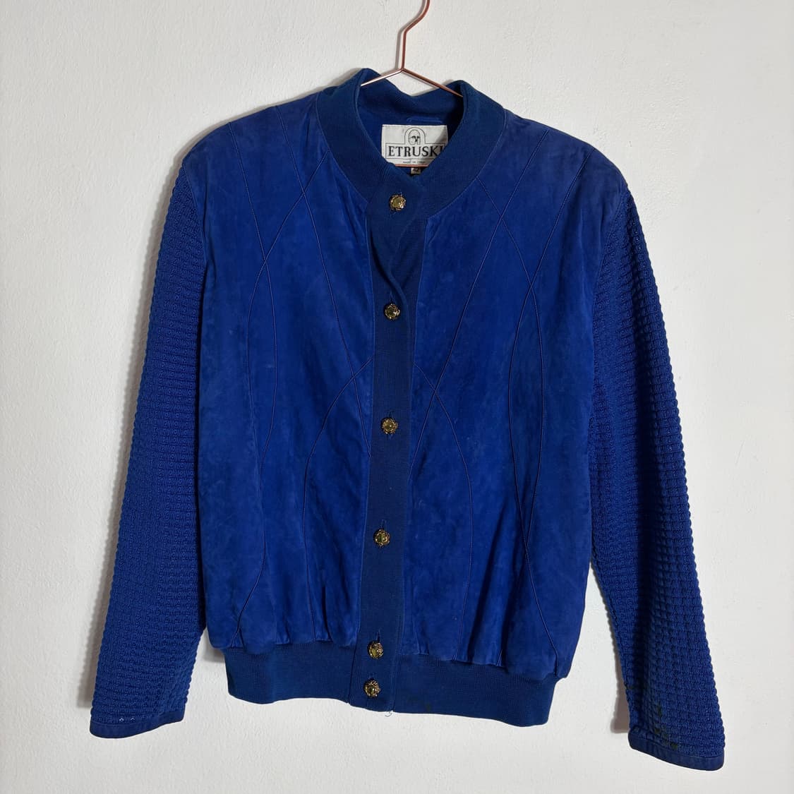 ETRUSKI 블루 스웨이드 블루종 자켓(42) 상품이미지1