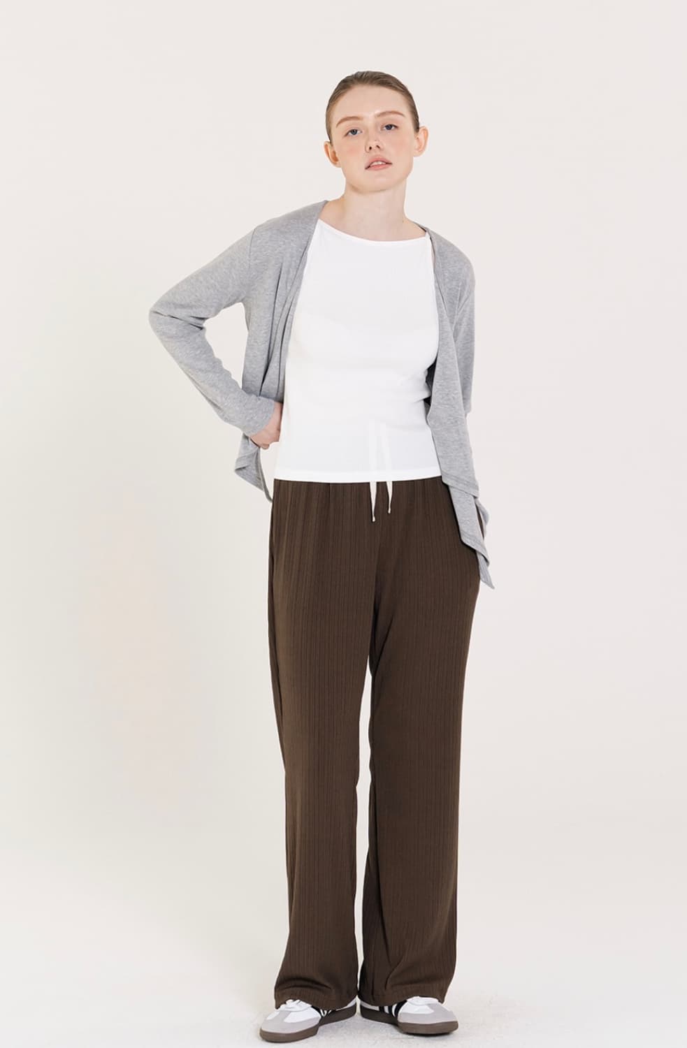 인지액티브 summer wrap cardigan - 그레이 상품이미지3