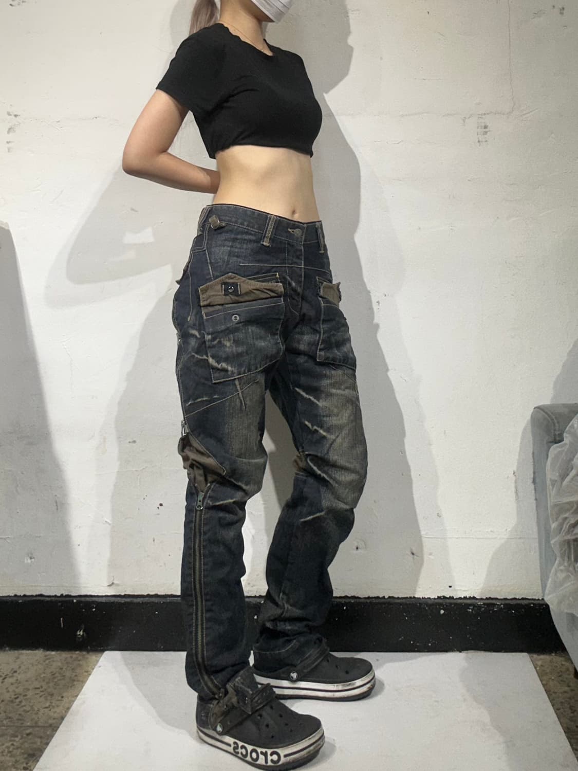 일본 PPFM 디테일 진청 카고 데님 팬츠 상품이미지1