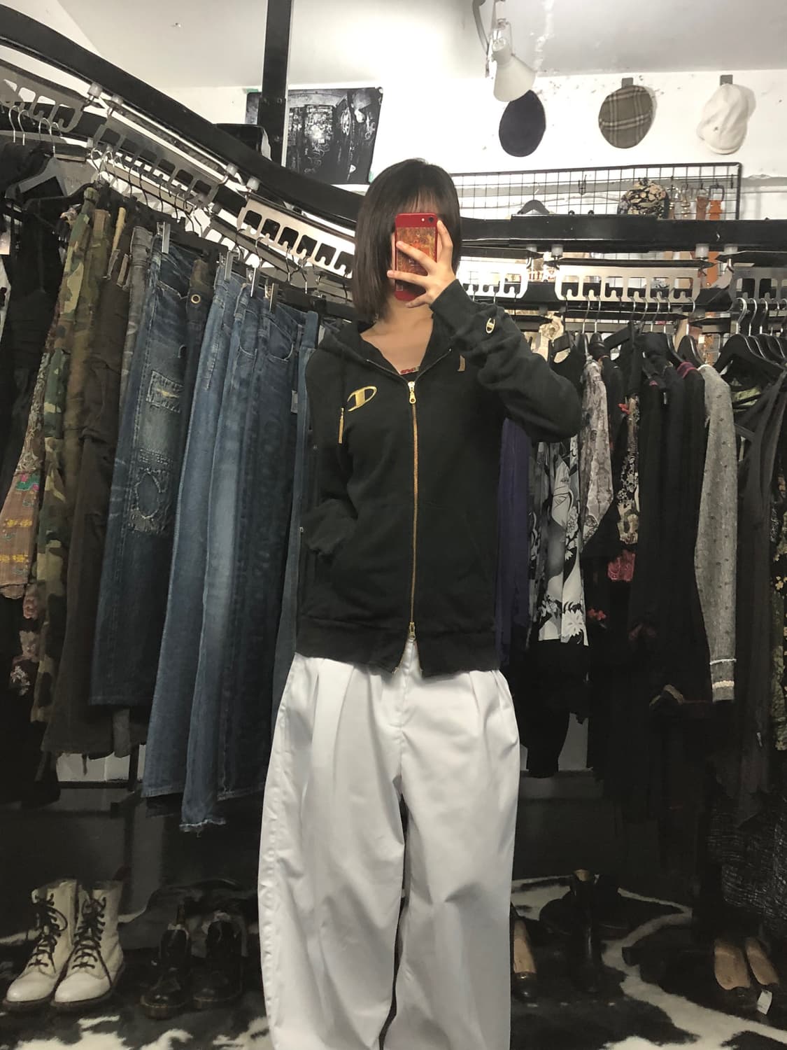 Dress Camp 골드 자수 포인트 후드집업 상품이미지1