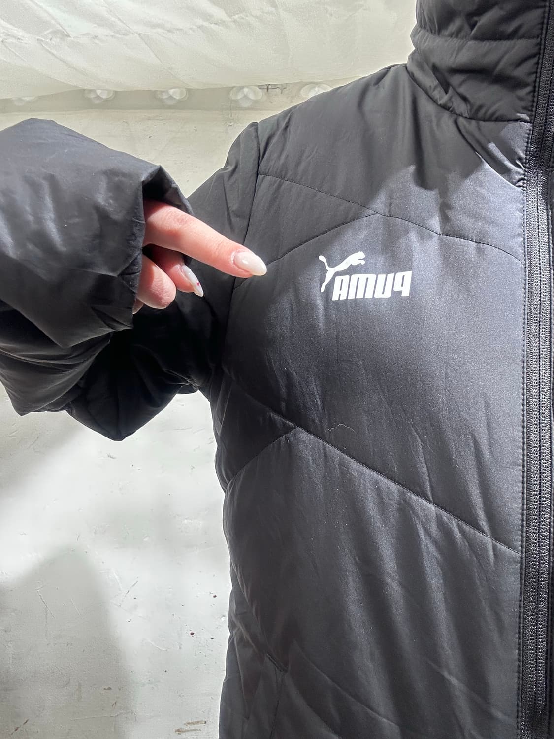 푸마 블랙 오버핏 패딩 점퍼 잠바 XL 상품이미지4