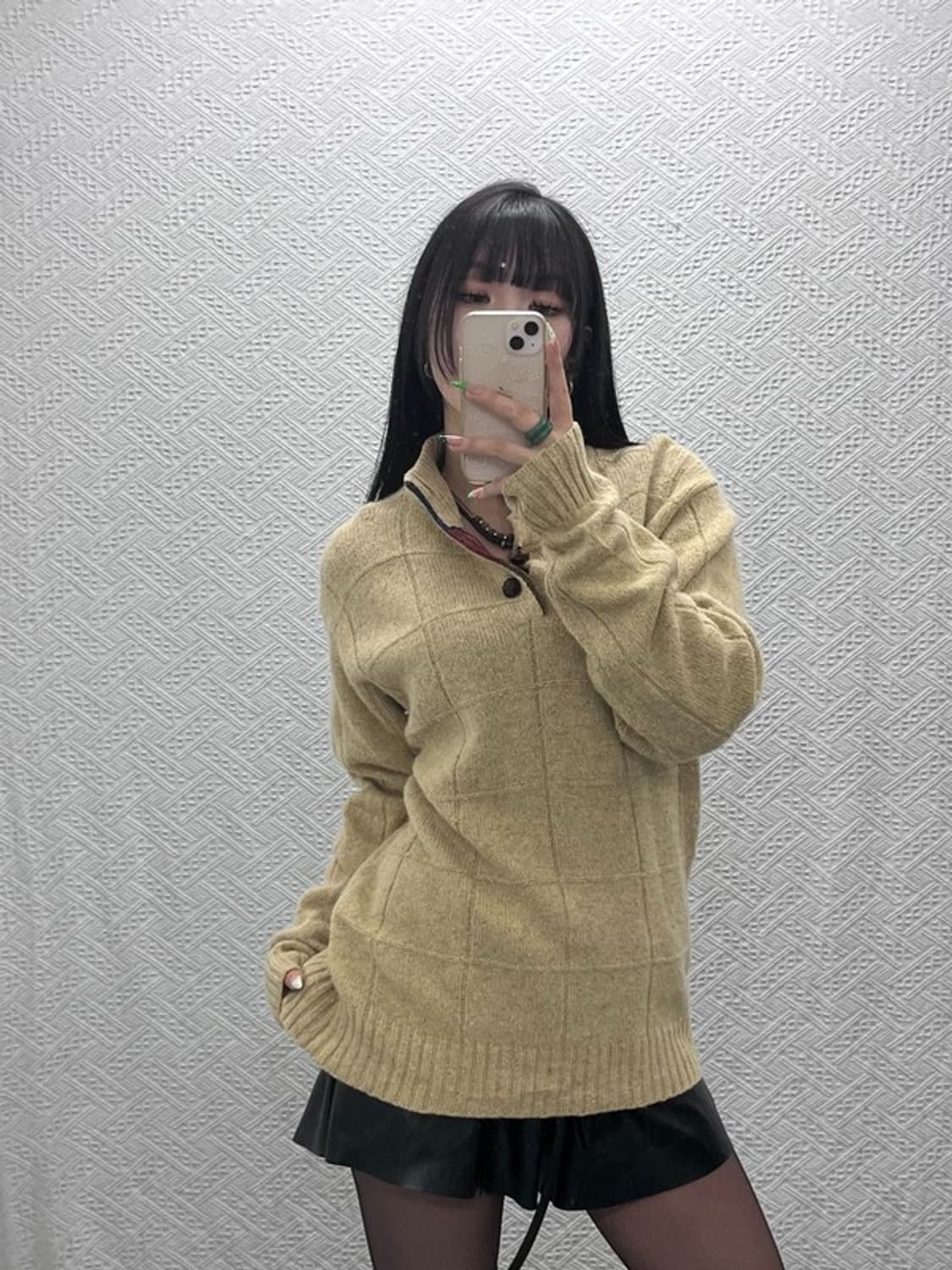 챕스 랄프로렌 빈티지 하이넥 버튼 울 니트 M C09265 상품이미지2