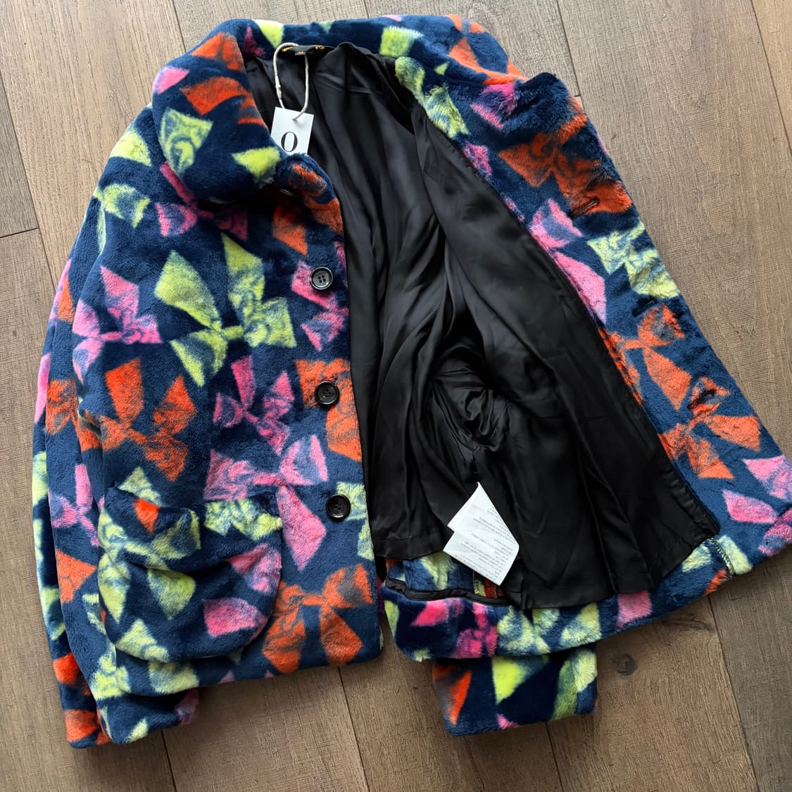 Ribbon Round Collar Fur Jacket 상품이미지8